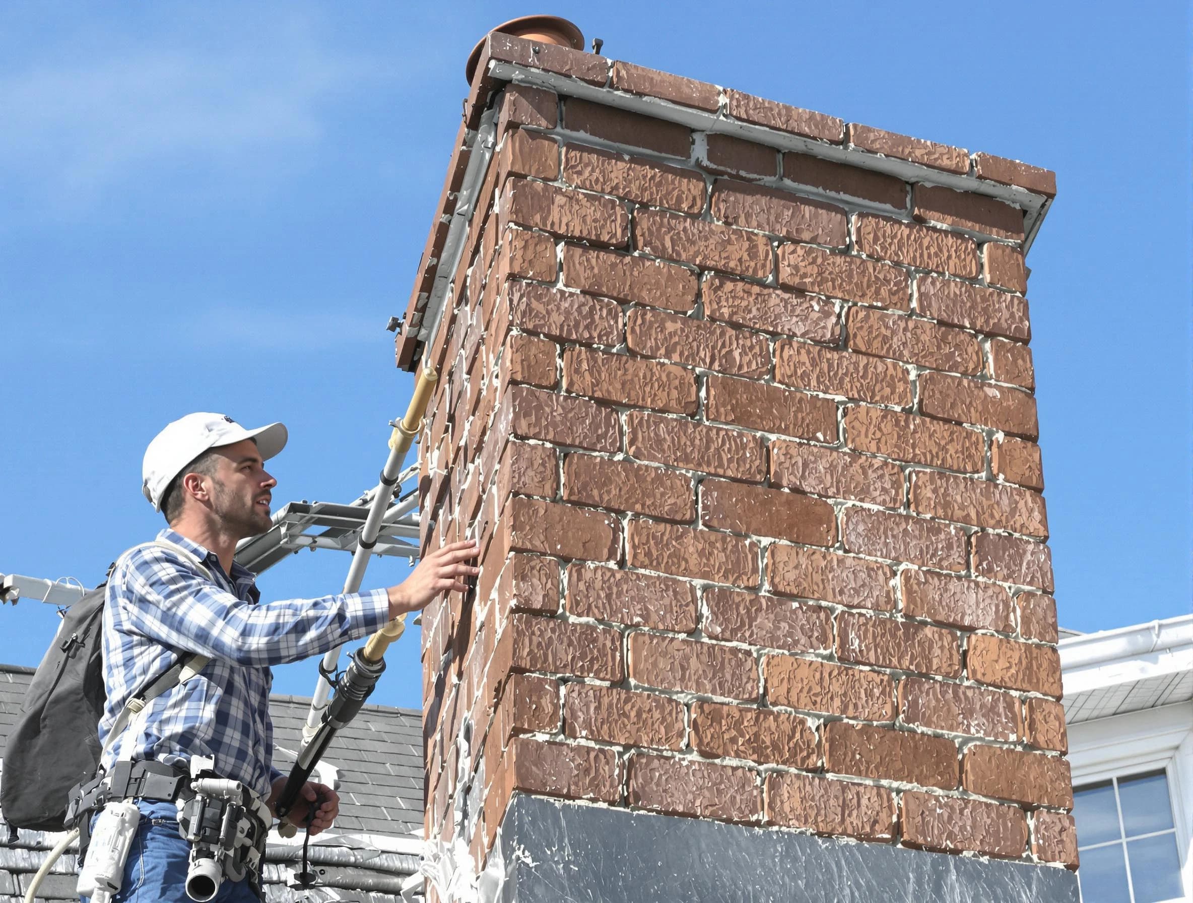 Brickwork for a chimney rebuild by Parsippany Chimney Sweep in Parsippany, NJ