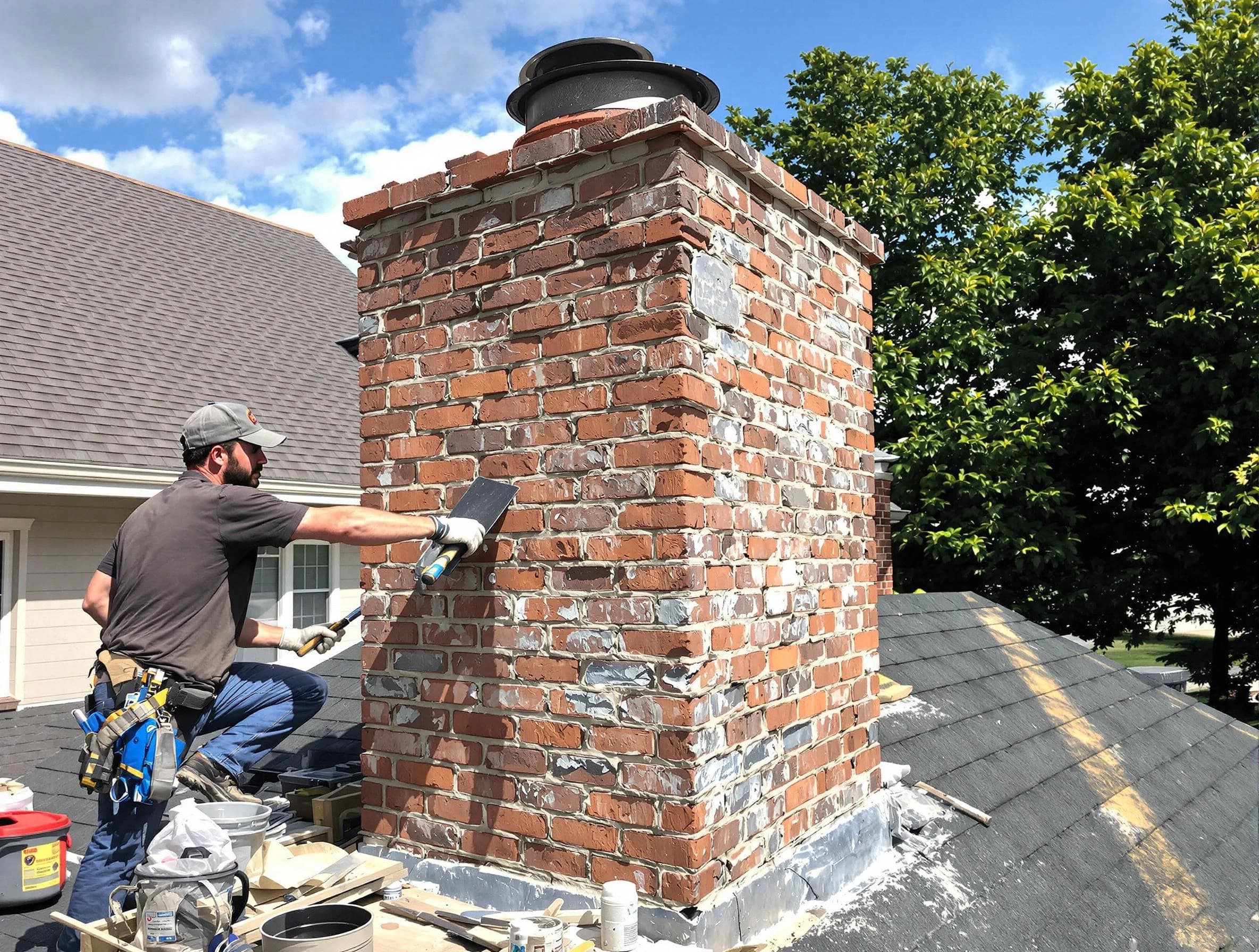 Completed chimney rebuild by Parsippany Chimney Sweep in Parsippany, NJ
