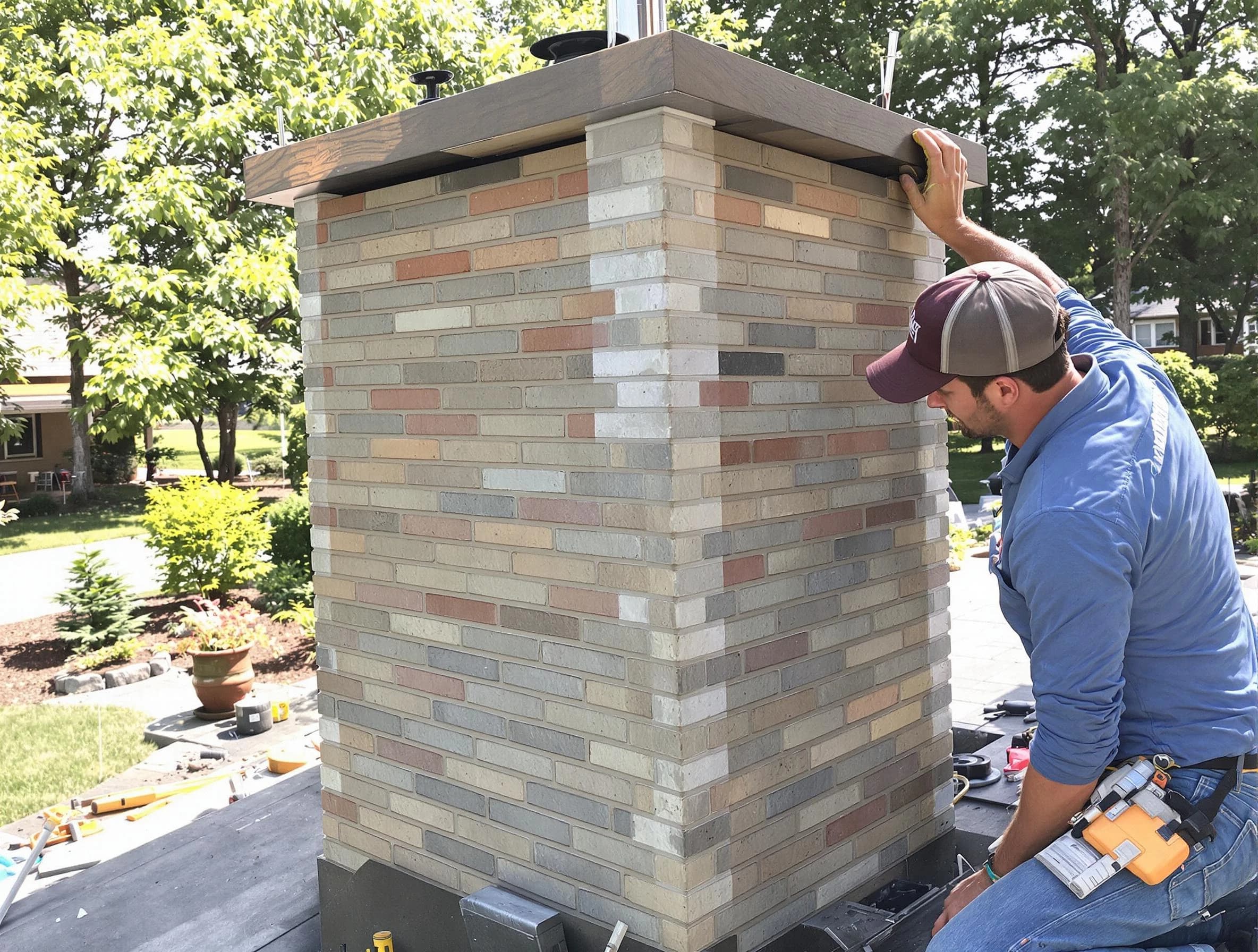 Parsippany Chimney Sweep completing a modern chimney remodel in Parsippany, NJ