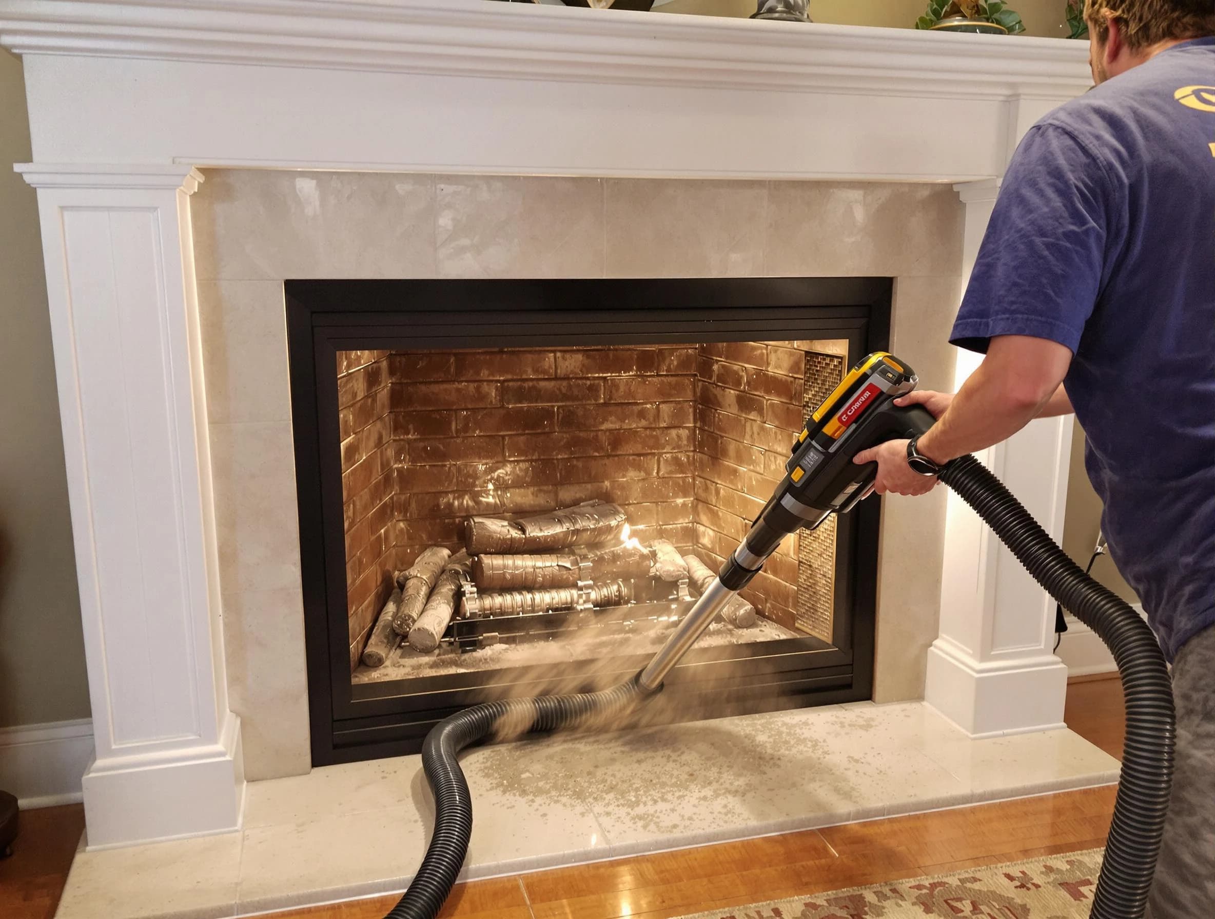 Fireplace cleaning performed by Parsippany Chimney Sweep in Parsippany, NJ
