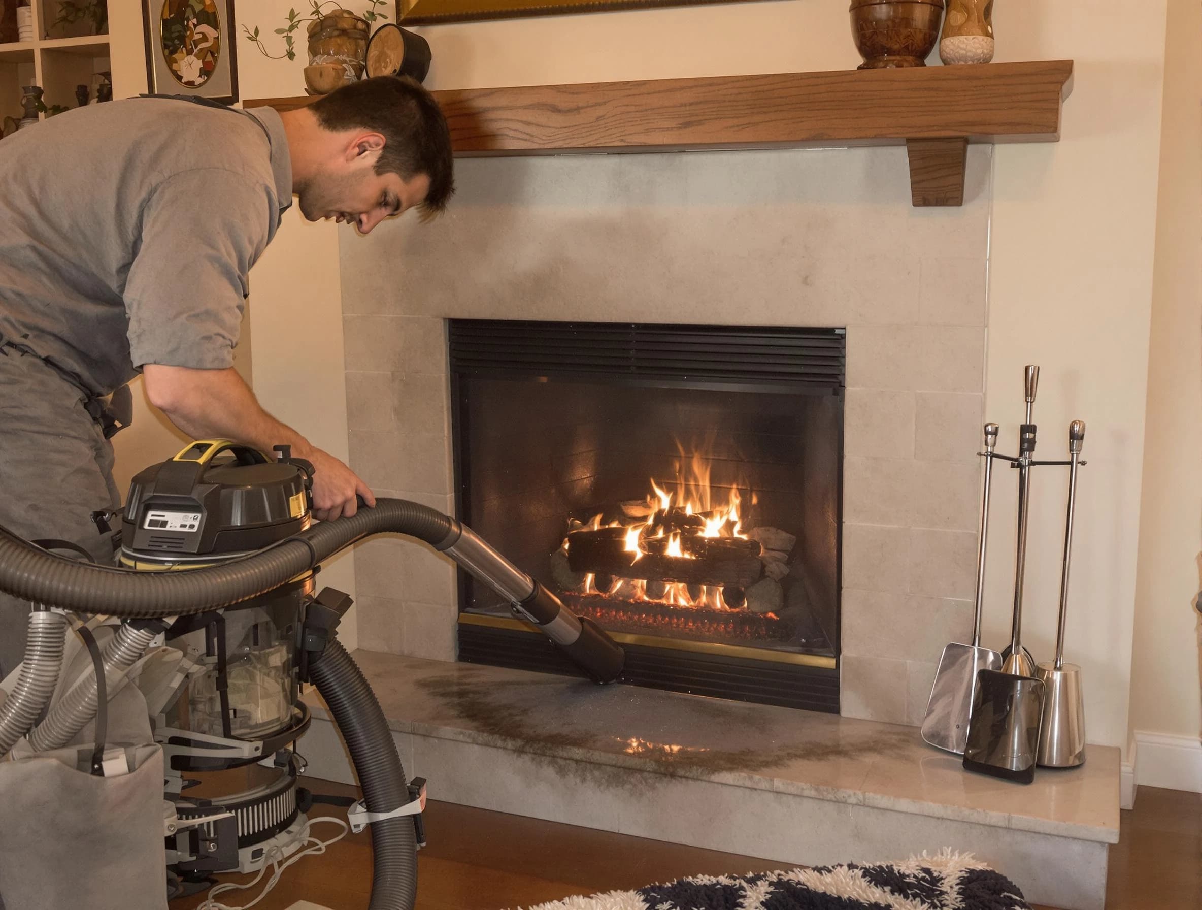 Routine fireplace upkeep by Parsippany Chimney Sweep in Parsippany, NJ