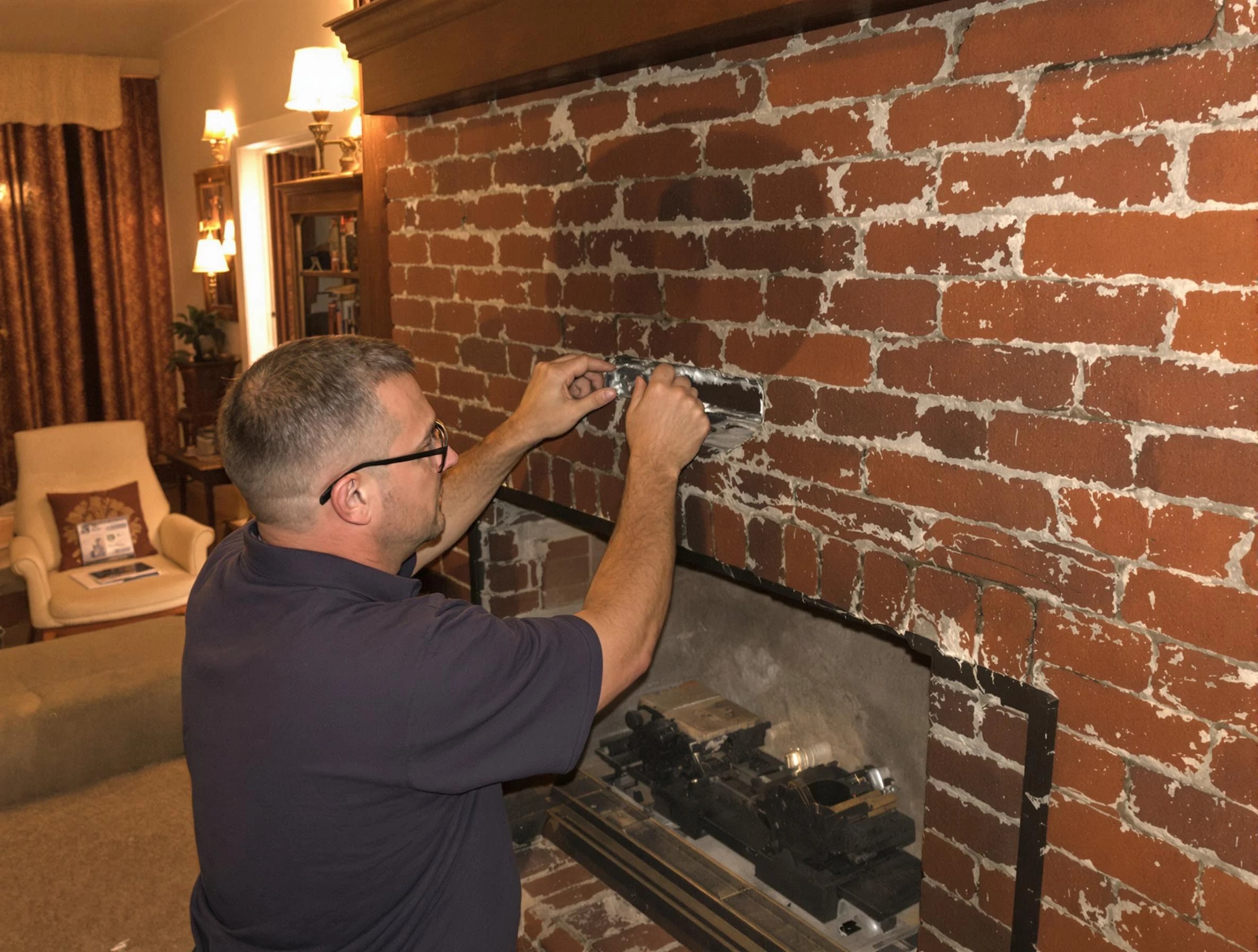Parsippany Chimney Sweep expert fixing a fireplace in Parsippany, NJ