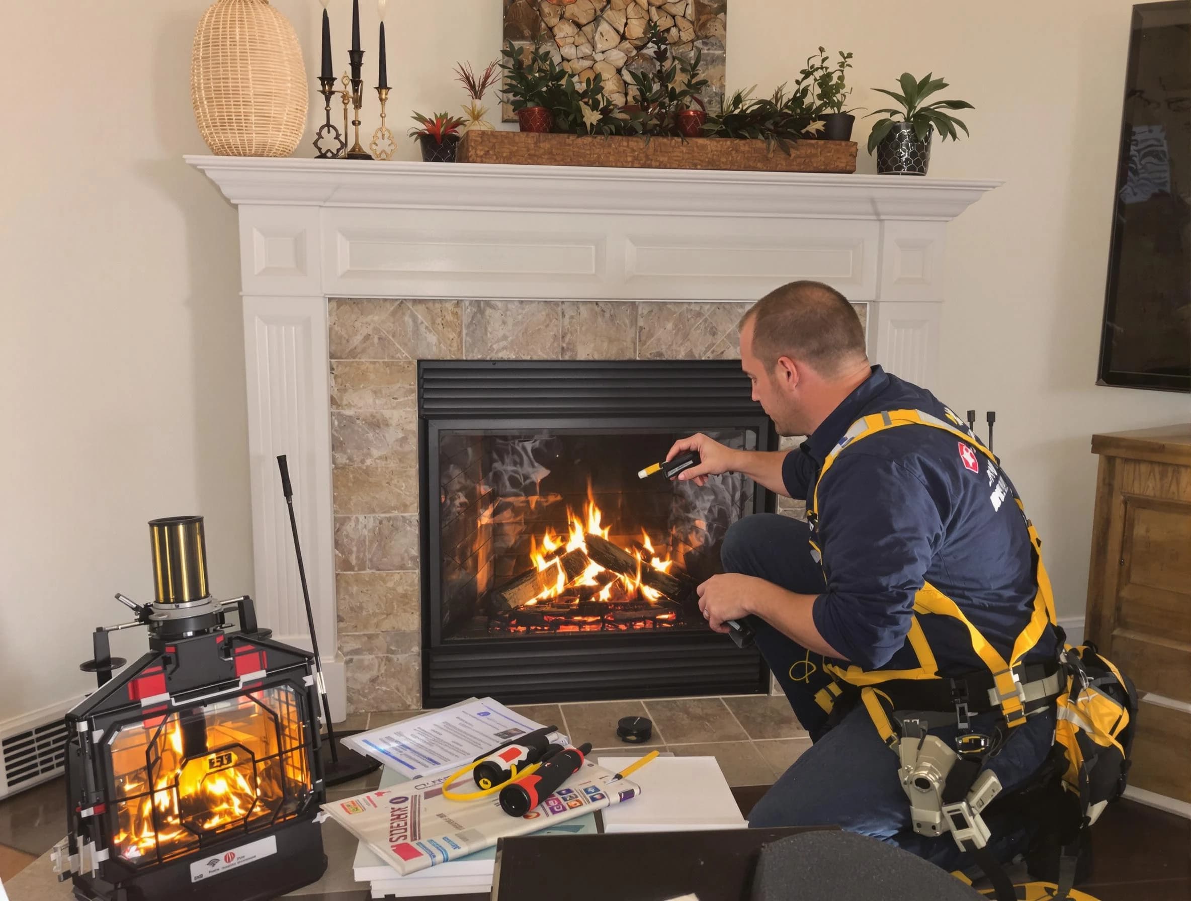 Safety-focused fireplace inspection by Parsippany Chimney Sweep in Parsippany, NJ