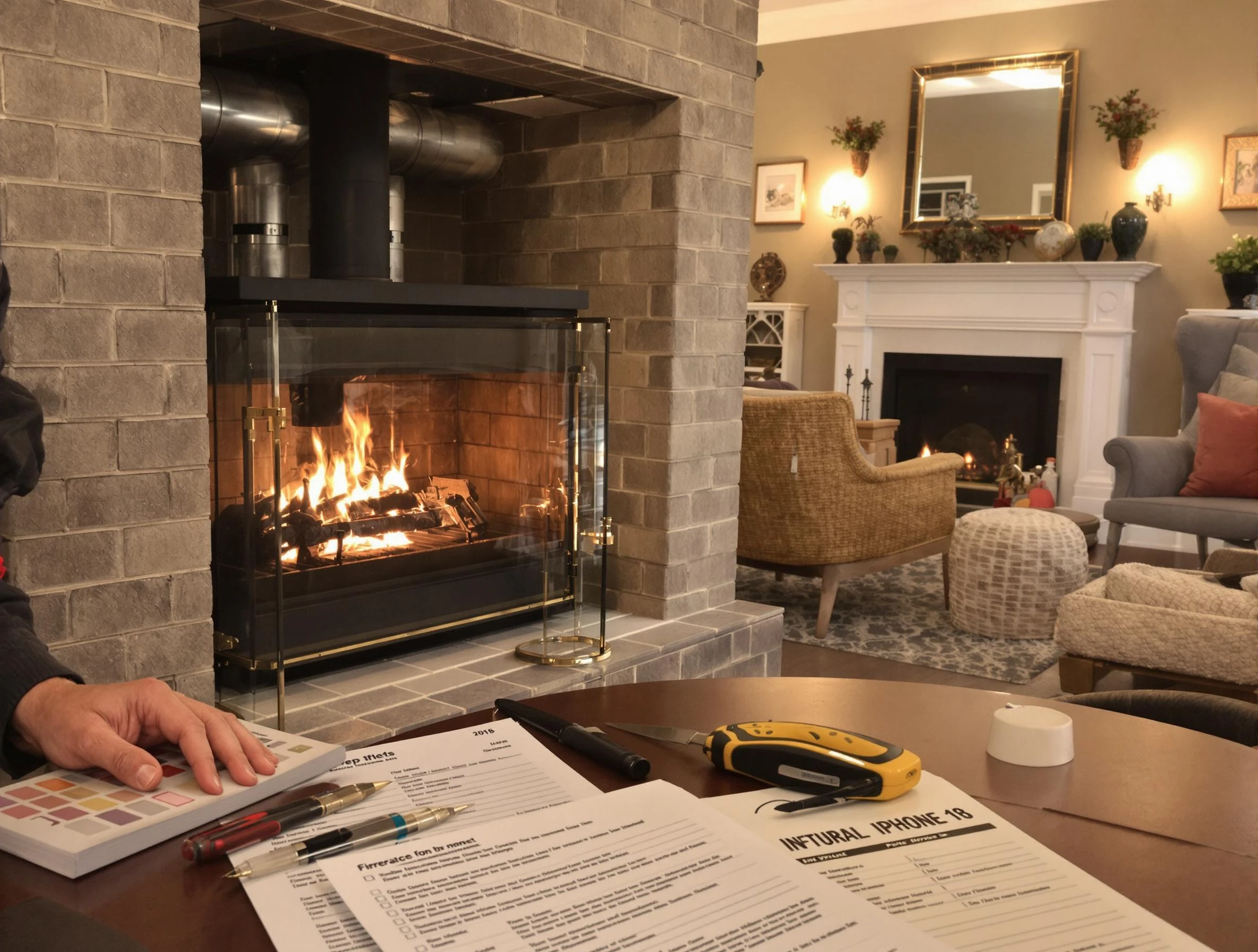 Parsippany Chimney Sweep verifying fireplace safety measures in Parsippany, NJ